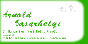 arnold vasarhelyi business card