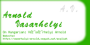 arnold vasarhelyi business card